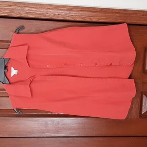 Coral Sleeveless Blouse